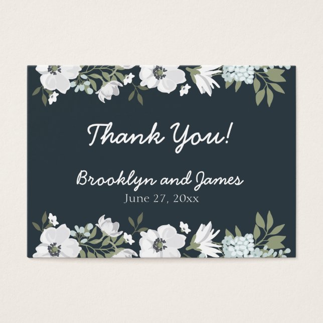 Märkre med blommor som gynnar blommigtens bröllop visitkort (Framsidan)