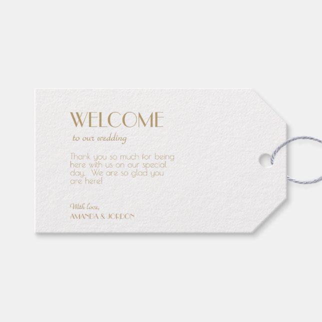 Märkre med det minimalistiska Guld-moderna konstve Presentetikett (Framsidan (Horisontell))