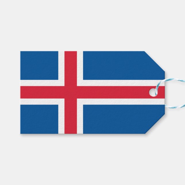 Märkre med Flagga av Island Presentetikett (Framsidan (Horisontell))