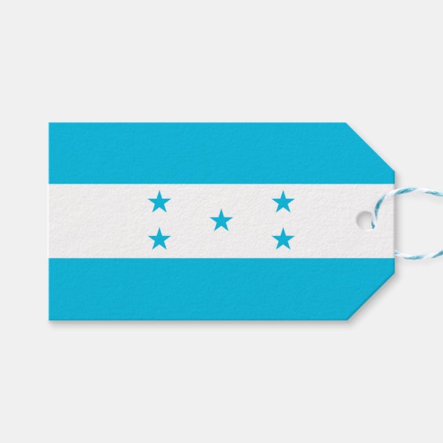 Märkre med Flagga Honduras Presentetikett (Framsidan (Horisontell))