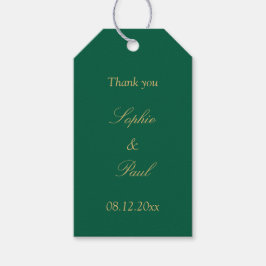Märkre med jägare Grönt Golden Beige Wedding Favor Presentetikett
