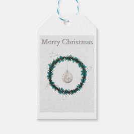 Märkre med julillustration presentetikett