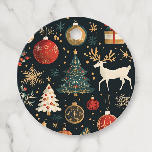 Märkre med julklapp gåvor etiketter (Framsida)