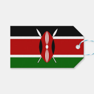 Märkre med Kenyas Flagga Presentetikett