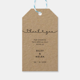 Märkre med minimal handskriven bröllop-gåva presentetikett