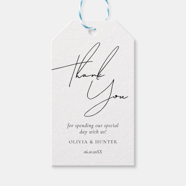 Märkre med minimalistisk Chic-bröllop med favorite Presentetikett (Framsidan)