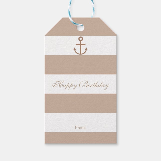 Märkre med rund skör och vit rand presentetikett (Framsidan)