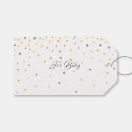Märkre med skraplning av lilla Baby-stjärnor Presentetikett