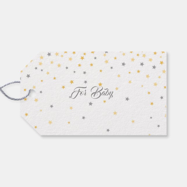 Märkre med skraplning av lilla Baby-stjärnor Presentetikett (Baksidan (Horisontell))
