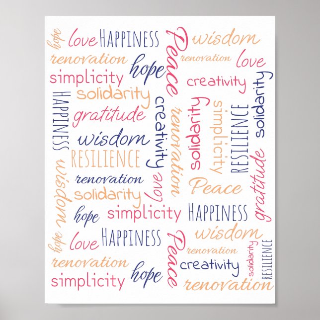 Märkre moln Positive ord Bäst säljande Poster (Framsidan)