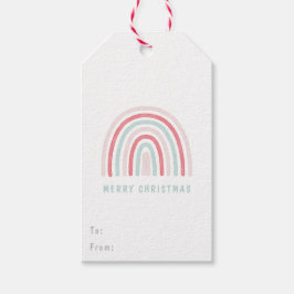 Märkre om barnens Rosa Boho jul Rainbow Gift  Presentetikett