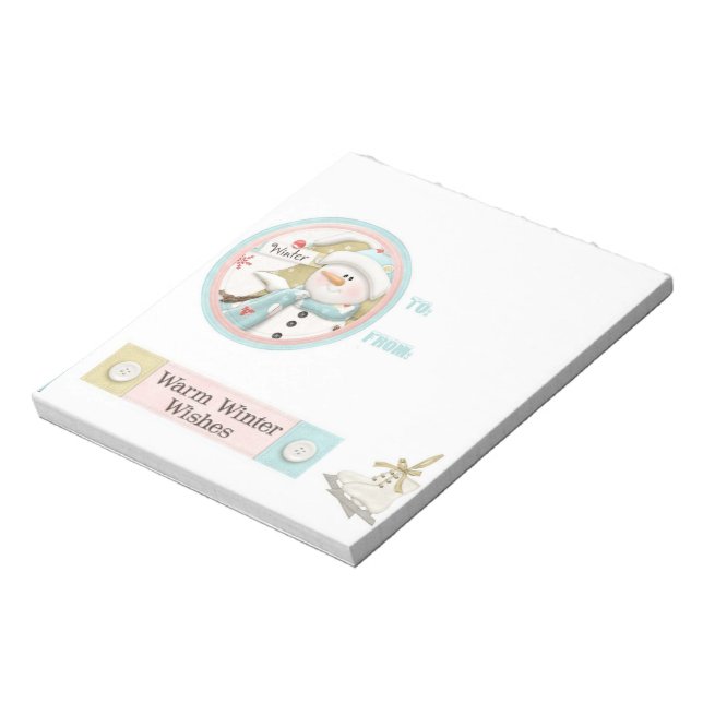 Märkre om julgranskorgen Snögubbe Candy Pub Wrappe Anteckningsblock (Roterad)