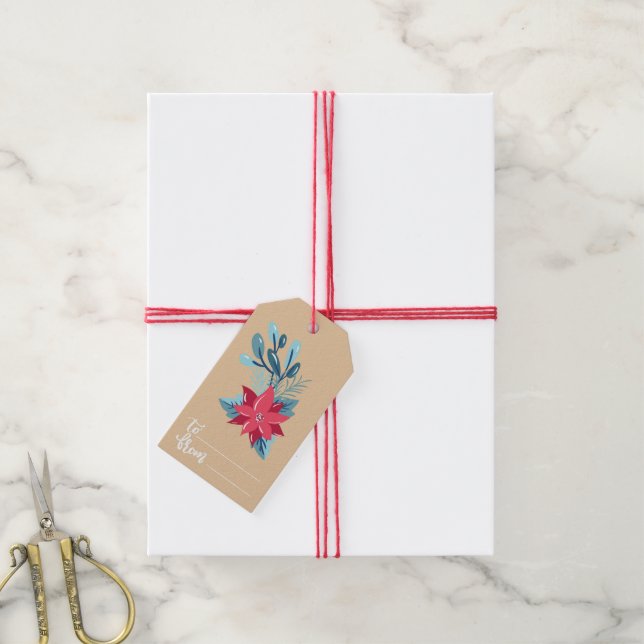Märkre om jultomte Gift Presentetikett (Med Snöre)