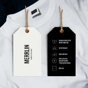 Märkre om tillägg för modern Logotyp Clothing Care Presentetikett