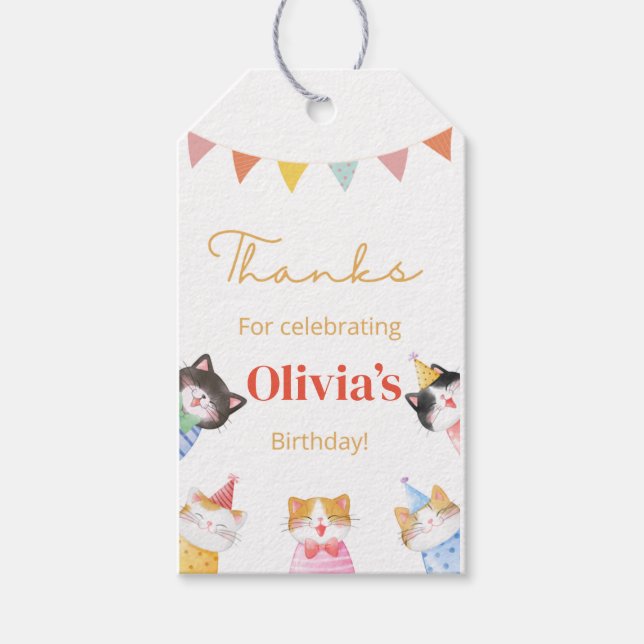 Märkre på födelsedagspresent, är du kattunge mig? presentetikett (Framsidan)