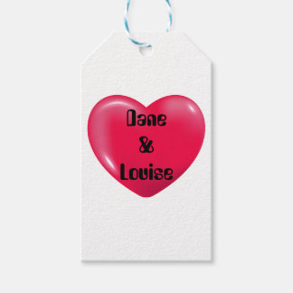 Märkre Personlig Anpassningsbar Heart 3D Red Presentetikett