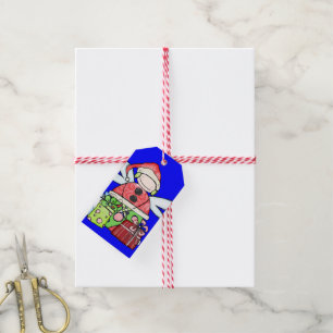 Märkre Santa Angel Gift  Santa Blue Presentetikett