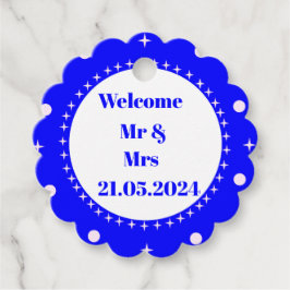 Märkre som gynnar anpassadets bröllop. gåvor etiketter