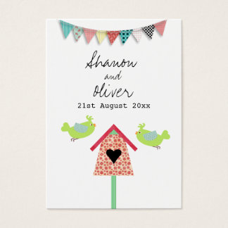 Märkre som gynnar Cute Whimsiques Birds Wedding Visitkort