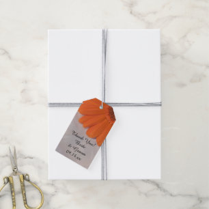 Märkre som gynnar orangens Daisy och vit platinasb Presentetikett