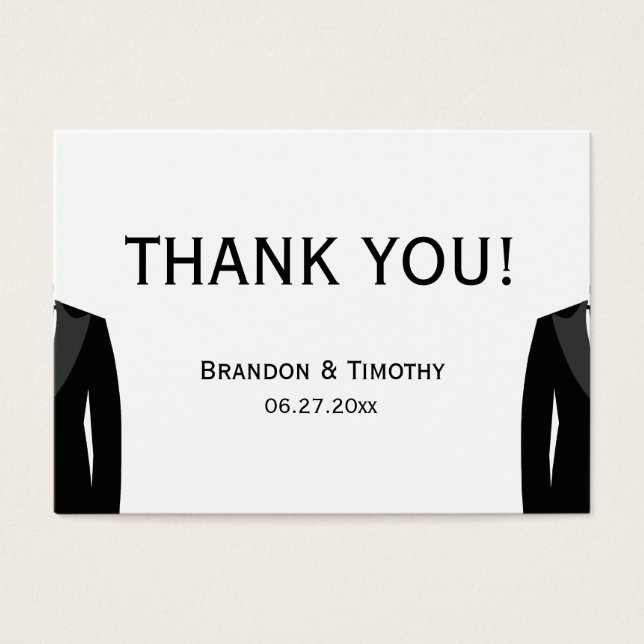 Märkre som gynnar svartvit homosexuellasbröllop me visitkort (Framsidan)