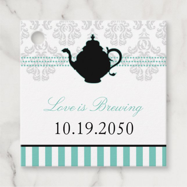 Märkre som gynnar Tea Party Wedding Gåvor Etiketter (Framsida)