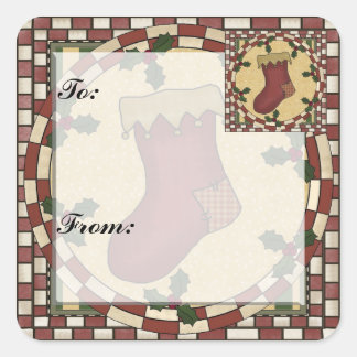 Märkre Sticker för julklapp Fyrkantigt Klistermärke