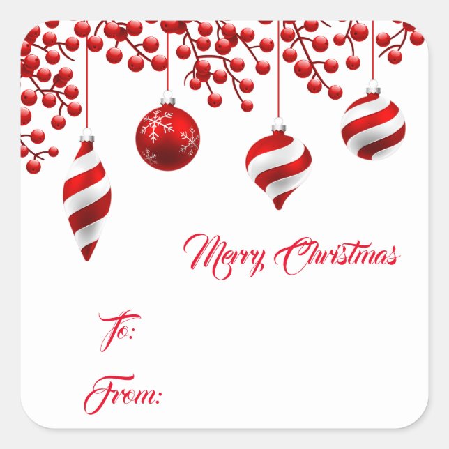 Märkre Stickers - julklapp Fyrkantigt Klistermärke (Framsida)