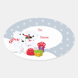 Märkre Stickers - julklapp Ovalt Klistermärke