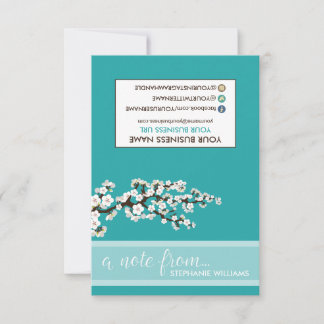 MÄRKRE Stylist Cherry Blommars Notecards (teal)