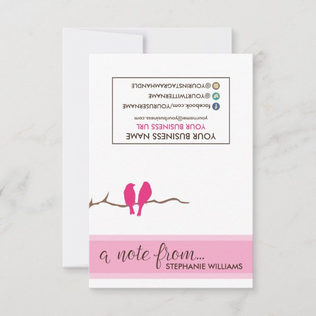 MÄRKRE Stylist Little Birdies Notecards (fuchsia) (Framsida)