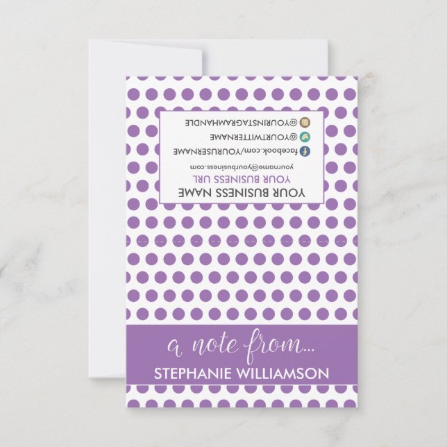 MÄRKRE Stylist Personlig Notecards (lila) Anteckningskort (Framsida)