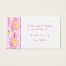 Märkre till förmån för rosa och vitformigt bröllop visitkort