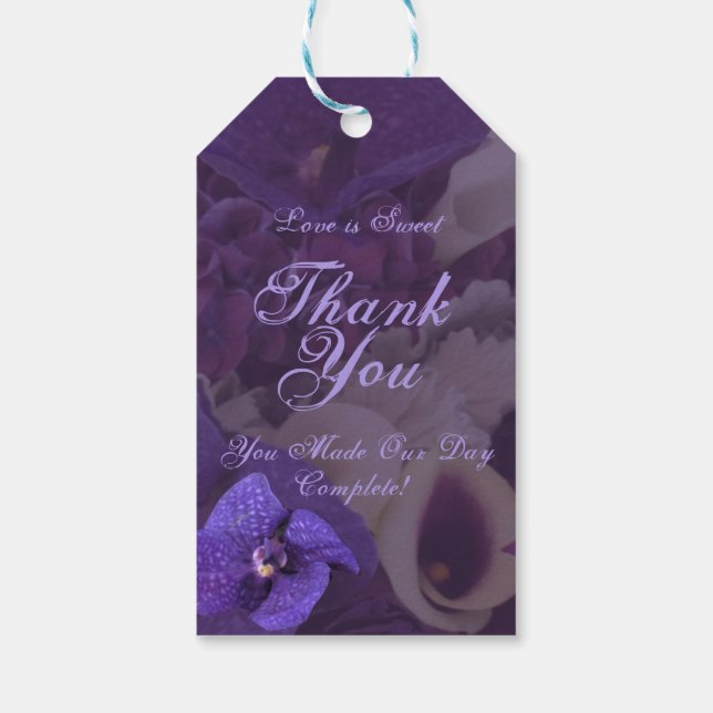 Märkre vid den perifera Blommigten Bröllop Presentetikett (Baksidan)