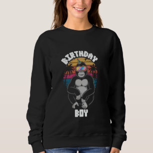 Märkre VR Gamer Birthday Kids Monkey Retro Dekorat T Shirt