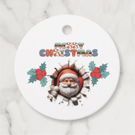 märkrn 3D Santa God jul Gåvor Etiketter