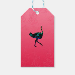 Märkrn abstrakt Ostrich Gift Presentetikett