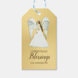 Märkrn African American Angel Guld Gift Presentetikett