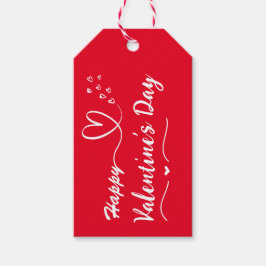 Märkrn Alla hjärtans dag Simple Red & White Gift Presentetikett