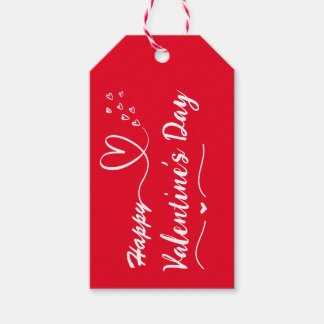 Märkrn Alla hjärtans dag Simple Red & White Gift Presentetikett