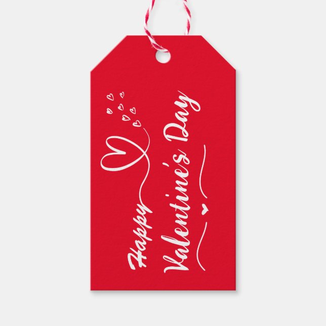 Märkrn Alla hjärtans dag Simple Red & White Gift Presentetikett (Framsidan)
