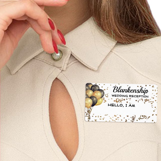 Märkrn Anpassat namn för Bröllopsmottagningsbubblo Fraktsedel (Skapare uppladdad)