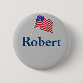 Märkrn Anpassat namn Text Patriotic Badge Pinback Knapp