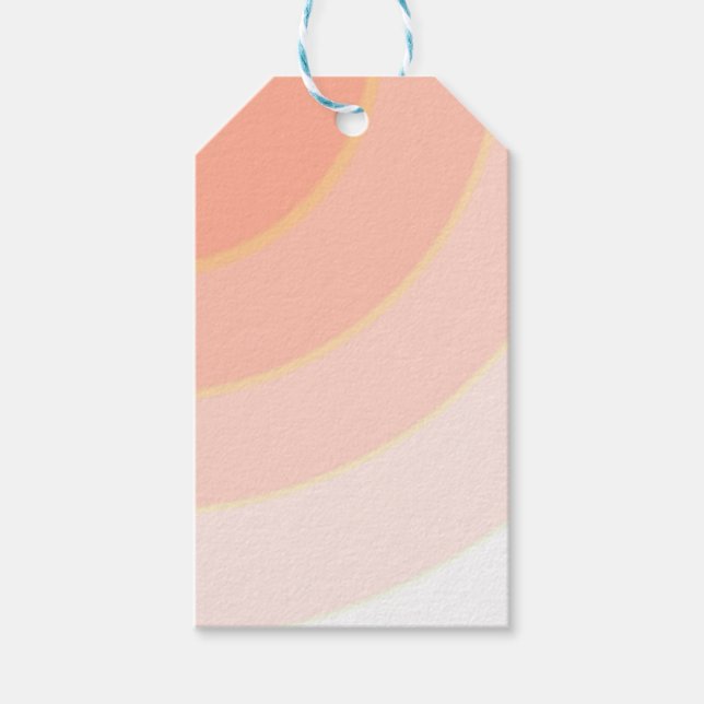 Märkrn anpassningsbar Peach Swirls Gift Presentetikett (Framsidan)