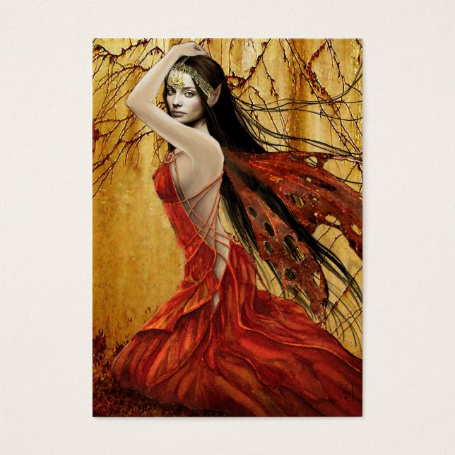 Märkrn Autumn Fairy Gift Visitkort (Framsidan)