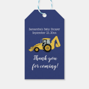 Märkrn Backhoe Construction Baby Shower Gift Presentetikett