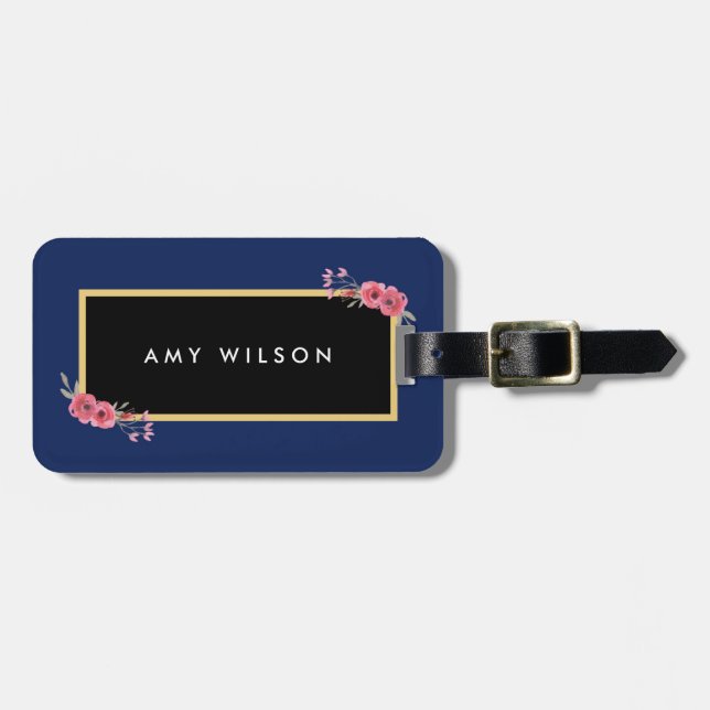 Märkrn Bag för snyggt Chic, Blommigt, ,  Bagagebricka (Horisontell Framsida)