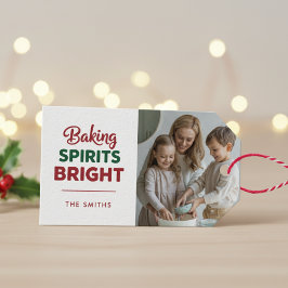 Märkrn Baking Spirits Bright jul Photo Gift Presentetikett