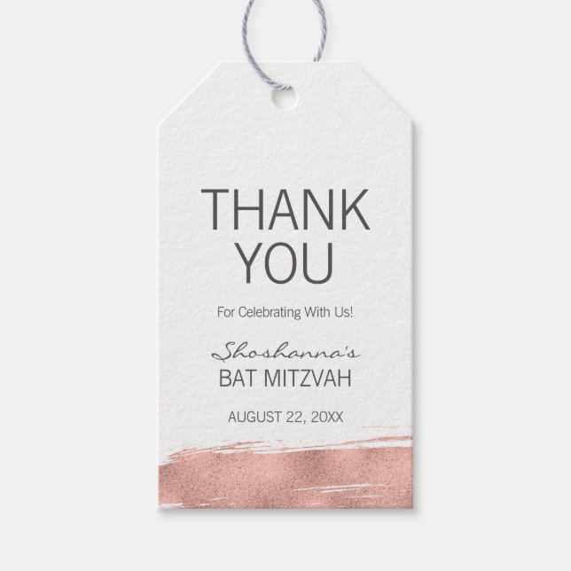 Märkrn Bat mitzvah favoritgåva från ro Guld Brushs Presentetikett (Framsidan)