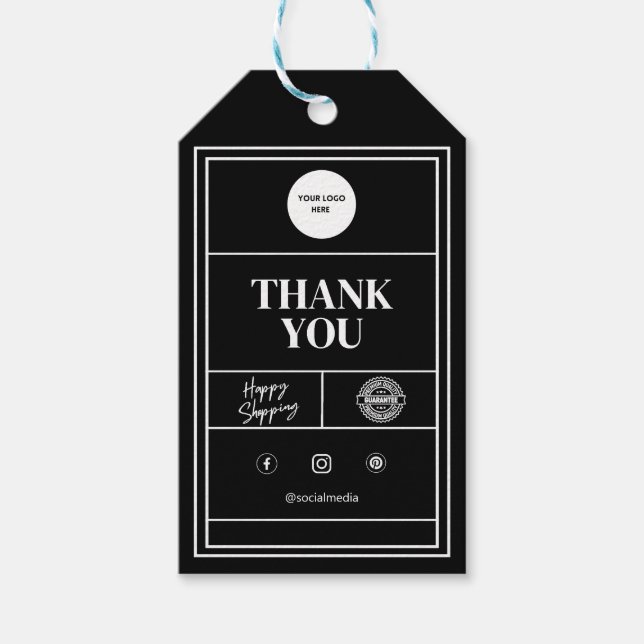 Märkrn Black Anpassningsbar Business Gift Presentetikett (Framsidan)